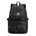 Girls' large capacity nylon school backpack with physiological curve backplate in various colour and print options.