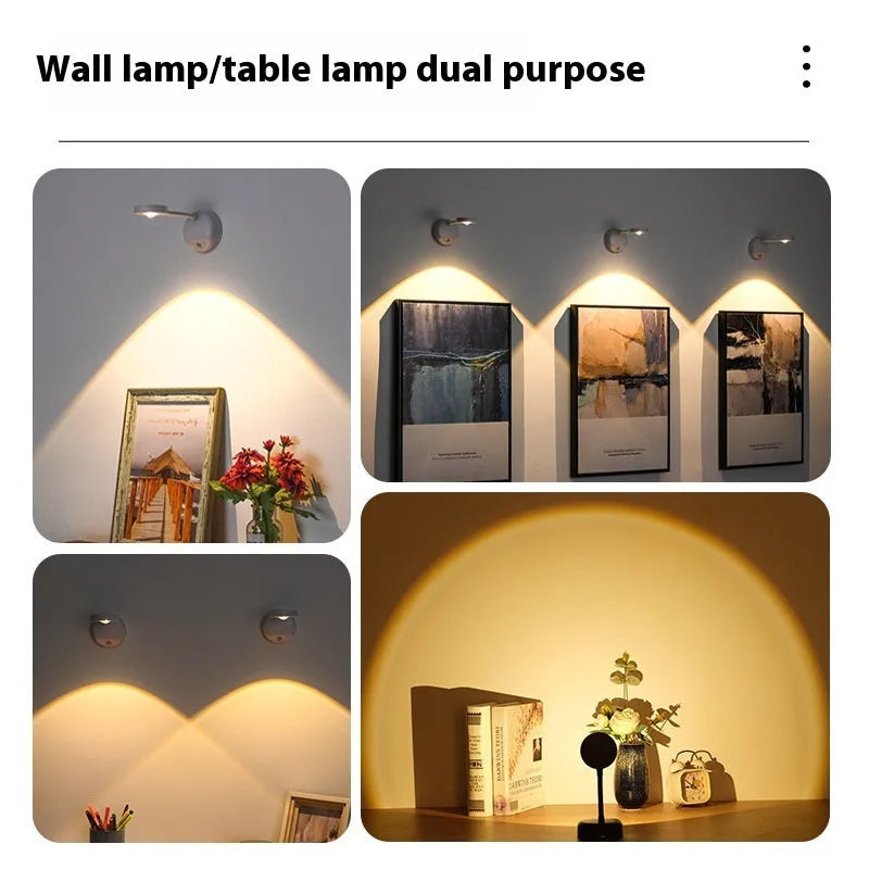Geometric rechargeable wireless wall spotlight in black and white colours with remote control