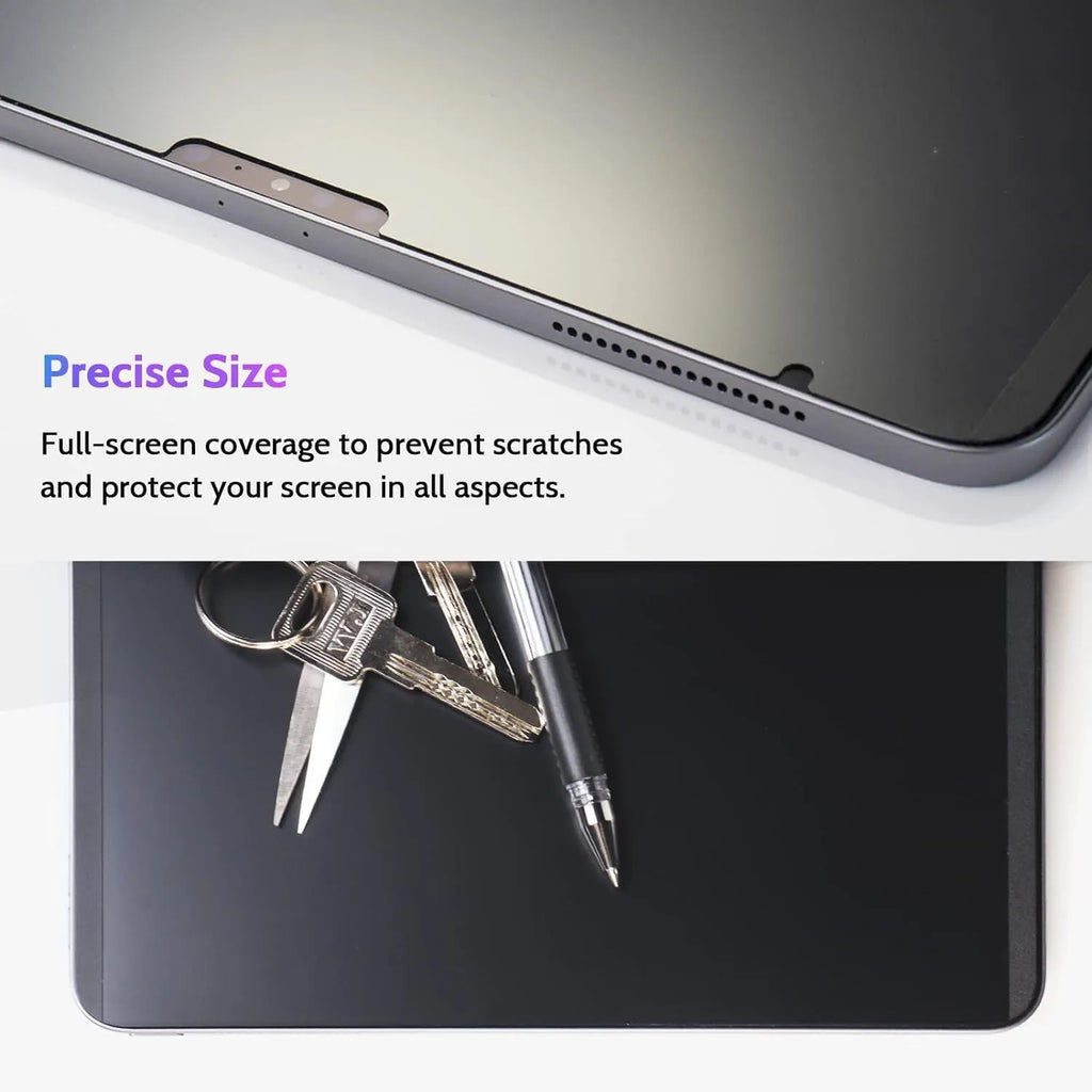 Magnetic iPad privacy screen protector with PET film and storage clip for multiple iPad models