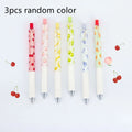 Three fruit-scented pressurised pens with 0.5mm quick-drying refills in random assortment