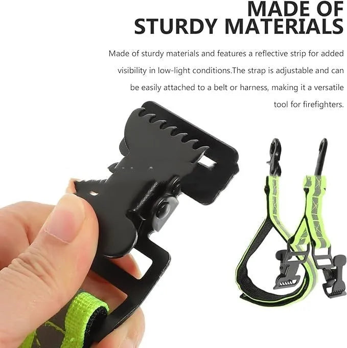 Fluorescent green metal buckle glove clip with reflective tape for industrial safety applications