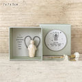 Boxed guardian angel resin ornament in modern cartoon style with gift box