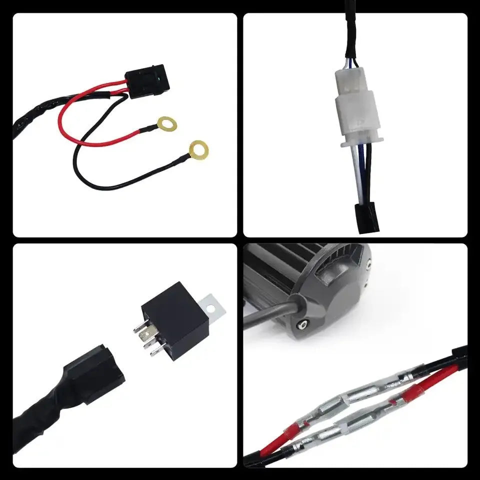 2 metre silicone automotive wiring harness for LED work lights with contact parts