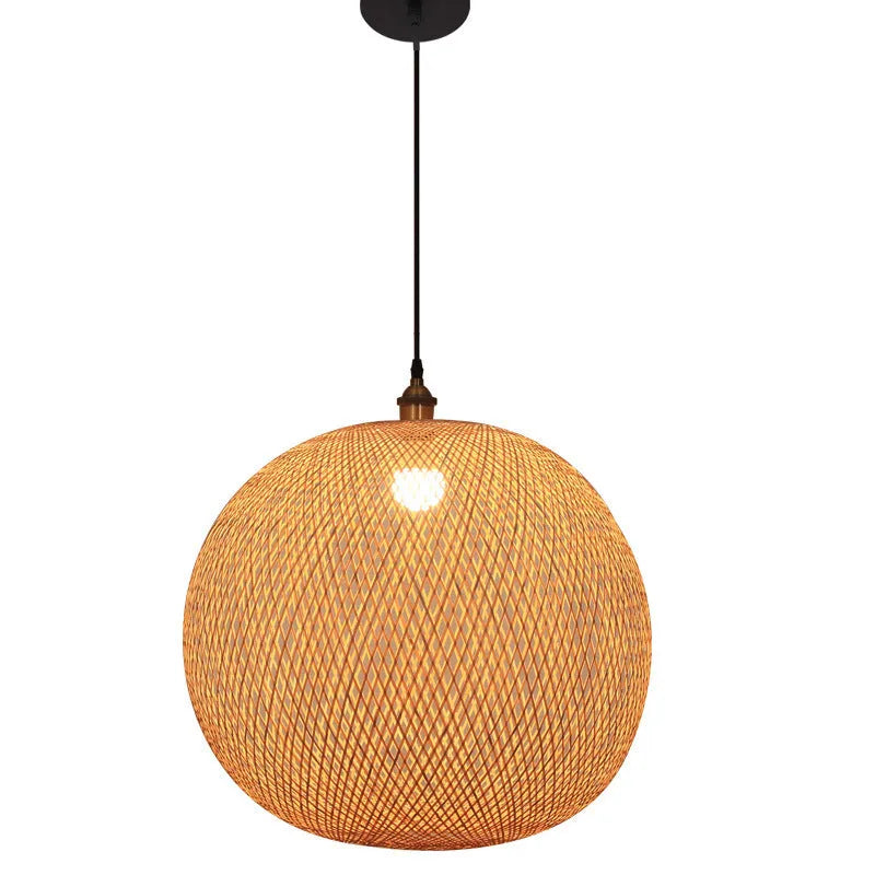 Pastoral style Zen tea room chandelier with multiple lamp holder diameter options on a white ceiling.