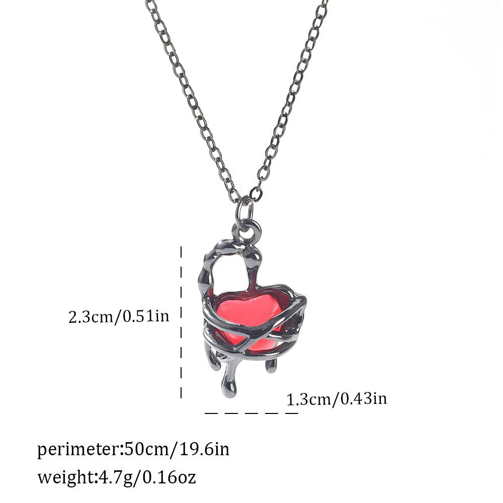 Dark style zinc alloy Halloween necklace with a spider or bat pendant on a regular chain.