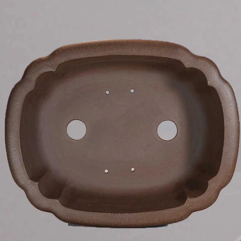 Handmade purple clay rectangular begonia flower pot antique design 51x41x14cm