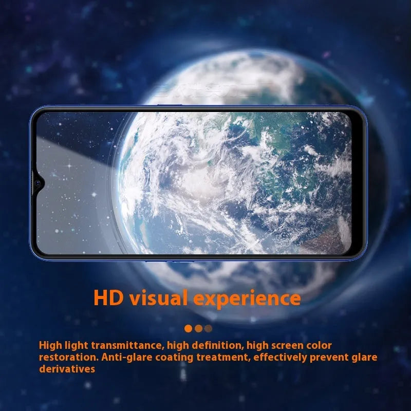 Full glue tempered glass screen protector for OPPO A9 2020 smartphone shown in black.