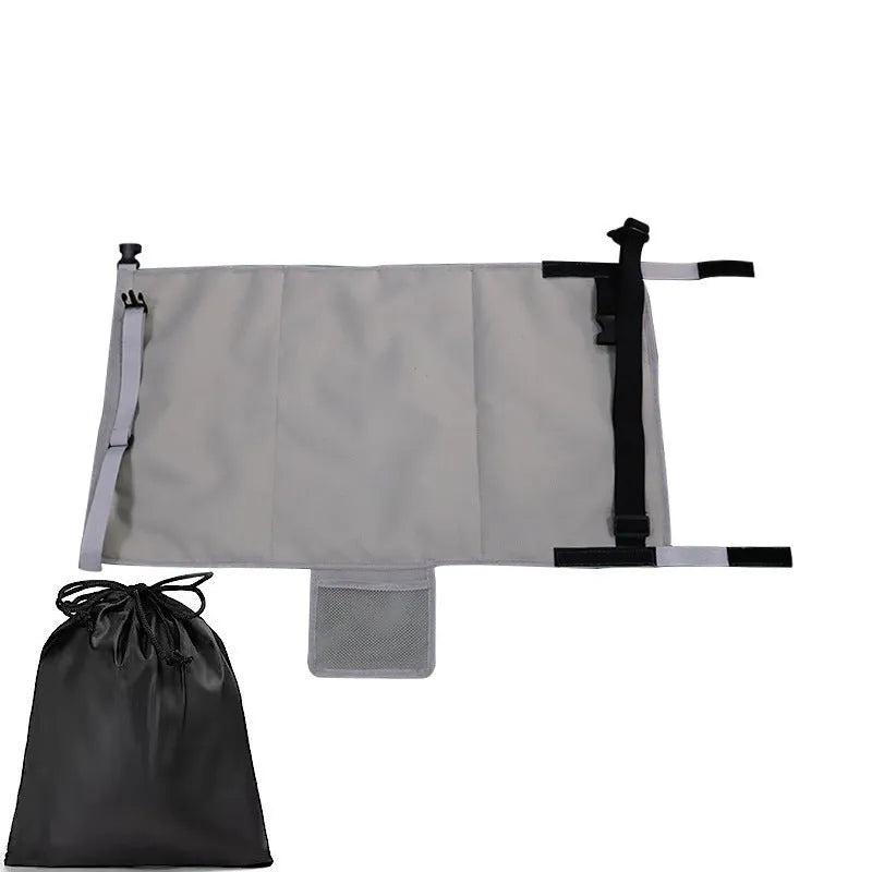 Portable children's aircraft seat extender footrest in nylon with drawstring storage pocket