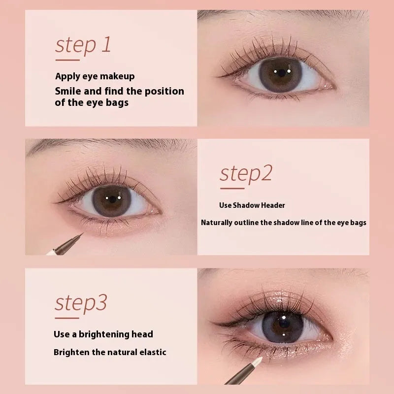 Double-headed silkworm pen eyeliner with stereoscopic star eyes design in pearlescent finish