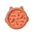 Green bone pattern pet slow feeder bowl made from PP plastic for dogs and cats