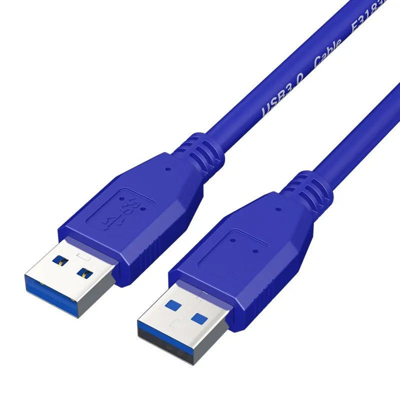 USB 3.0 A male to A male data cable for hard drive connection with nickel-plated connectors