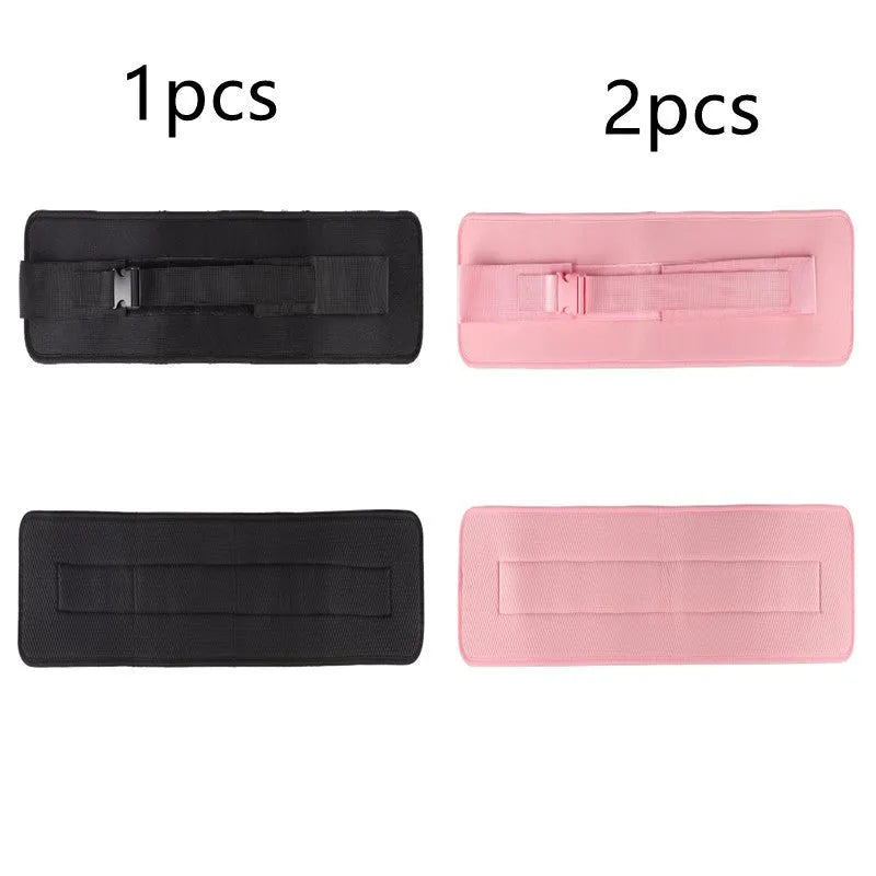 Black hip bridge auxiliary strap for dumbbell and barbell fitness training with lumbar support