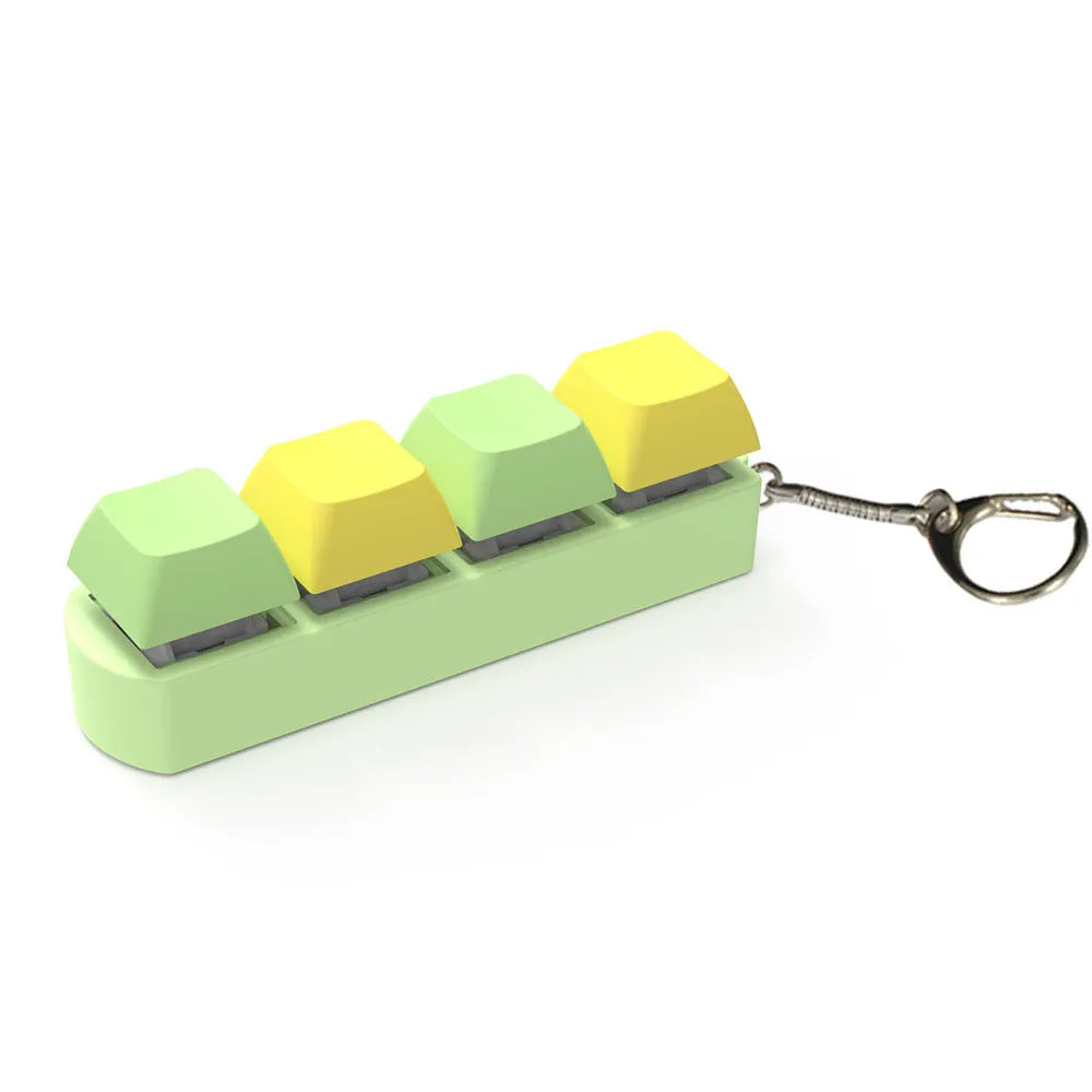 4-key keyboard switch shaft tester with transparent bottom shell showing switch sockets