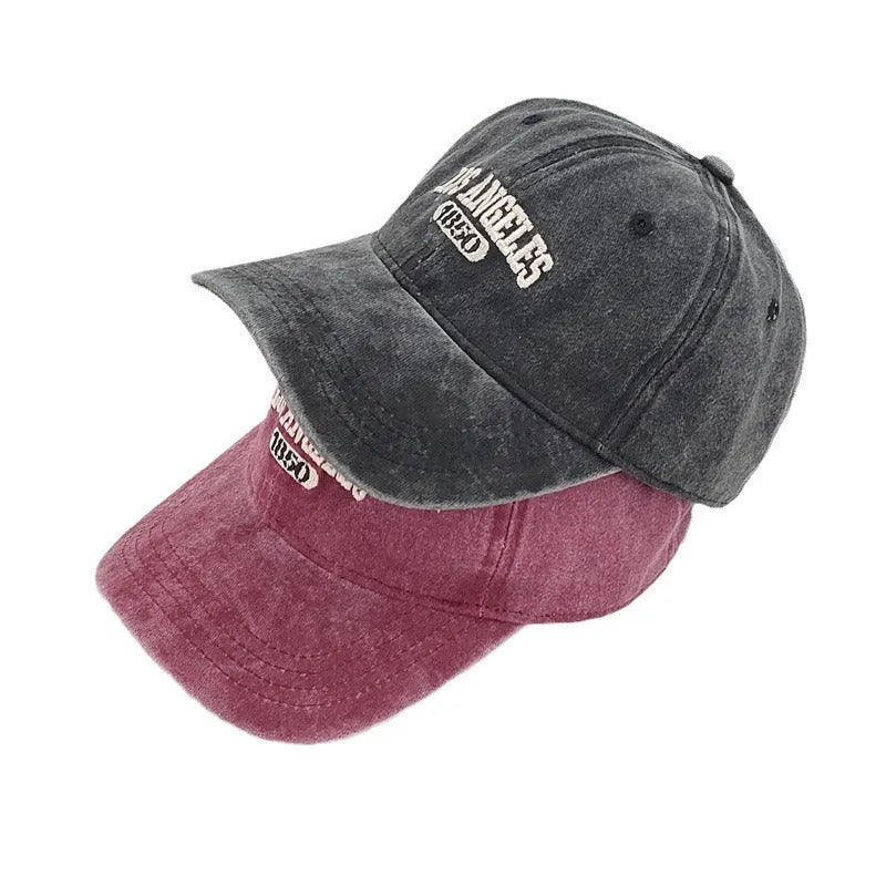 Acrylic personalised distressed letters embroidered peaked cap with conical retro crown