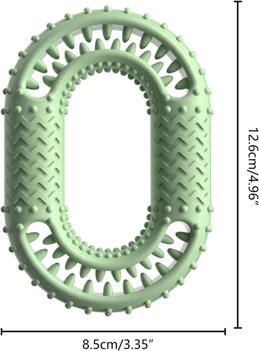 O-ring shape dog chew toy for aggressive chewers in blue, green, or pink colours