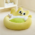 Warm cat nest bed cushion in pink or yellow, sizes L and M, for cats and puppies
