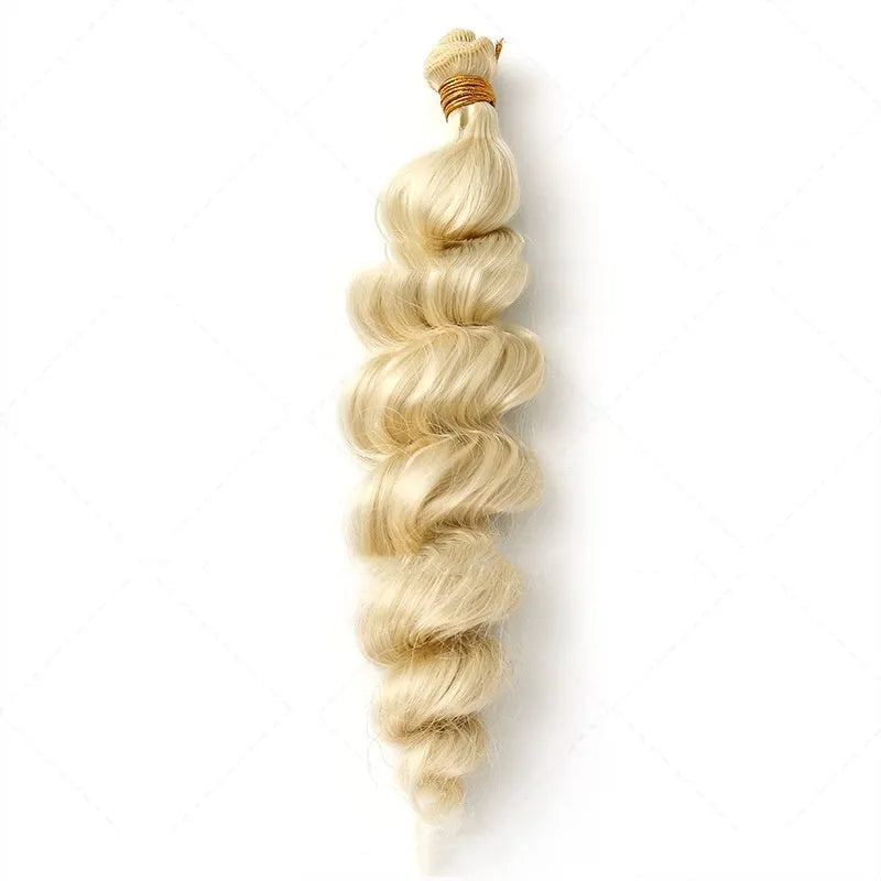 Golden chemical fibre hair weft wig for women in three length options