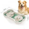 Large green slow feeder dog bowl with puzzle maze design for dry and wet food.