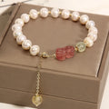 Women's Korean style multi-layer crystal bracelet with natural garnet and mixed pendant designs