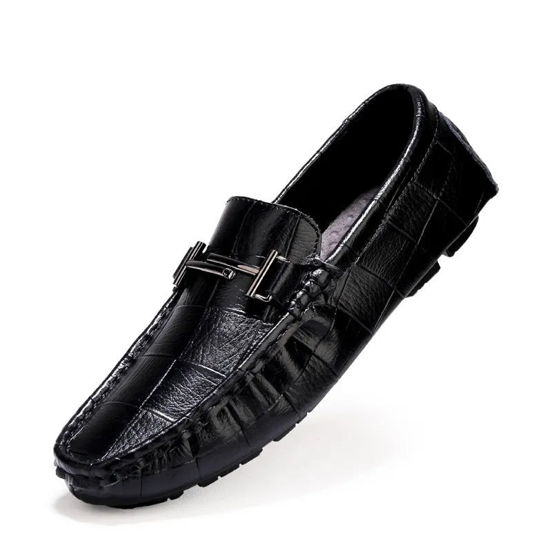 Men's casual leather shoes with belt buckle fastening in multiple colour options