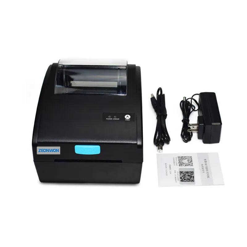 White Bluetooth thermal label printer with compact dimensions for shipping label printing