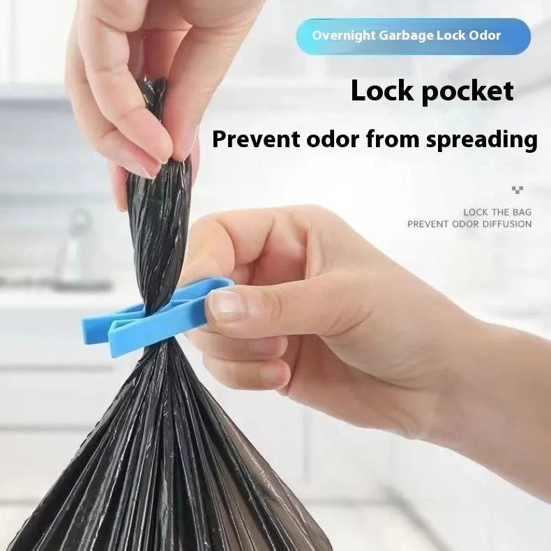 PP plastic non-slip clip for securing rubbish bags to the side of a bin.