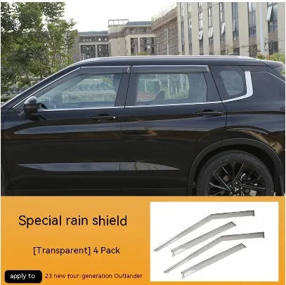 2023 Mitsubishi Outlander window deflectors in engineering plastic, black and translucent options