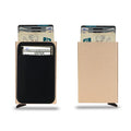 Frosted aluminium alloy credit card holder in eight colours with slim 1.0cm profile