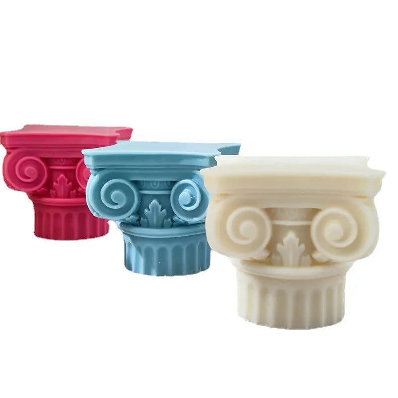 Silicone Roman pillar column mould for candles and baking with irregular shape