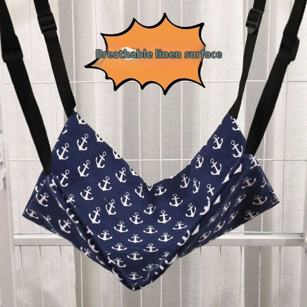 Fleece-lined cat hammock in cloth, sizes S 38x35cm, M 50x40cm, L 60x50cm, winter colours