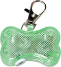 Plastic bone-shaped LED light pendant for attaching to a pet dog or cat collar.