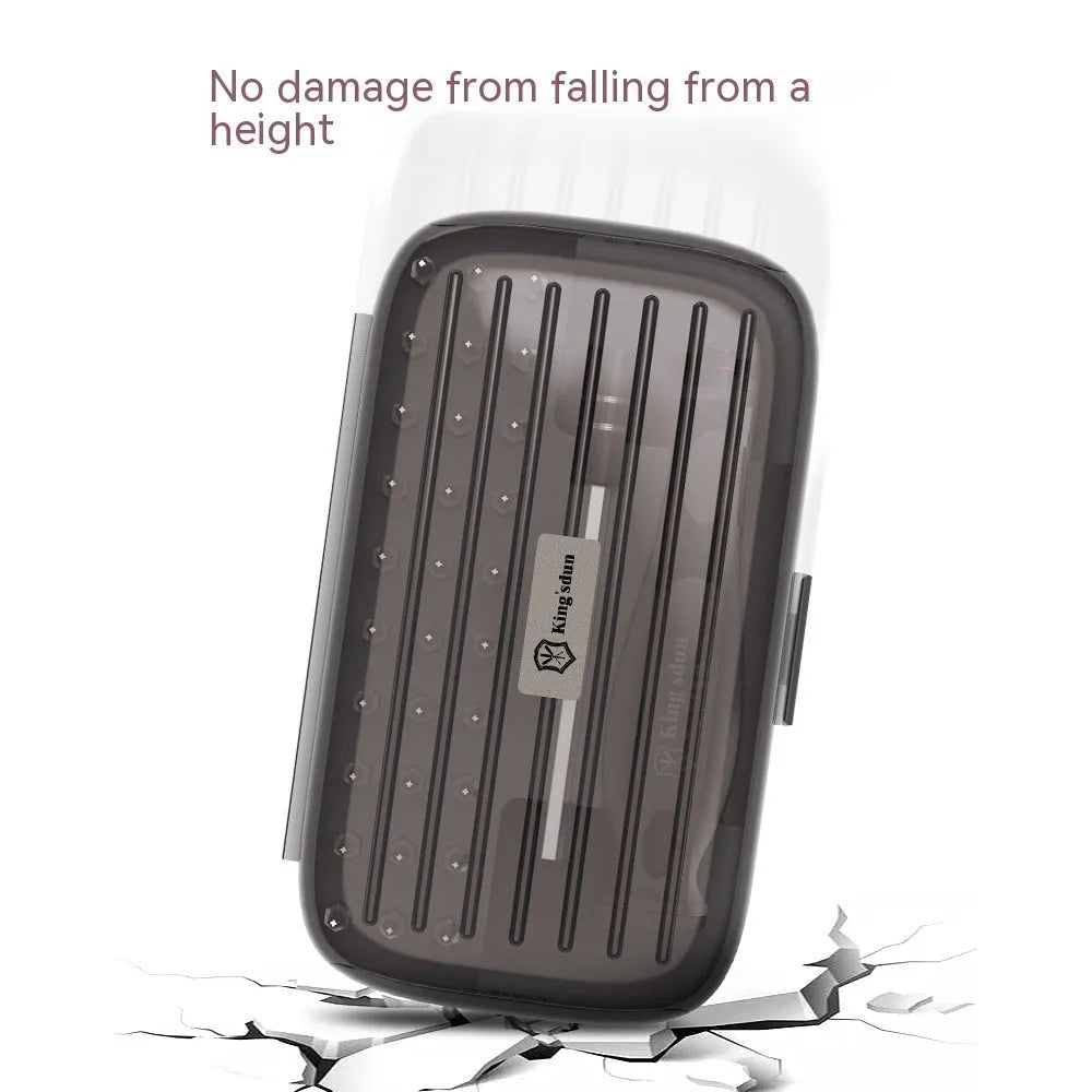 32-in-1 screwdriver set with 30 bits in a black plastic organiser case, featuring a CRV steel driver.
