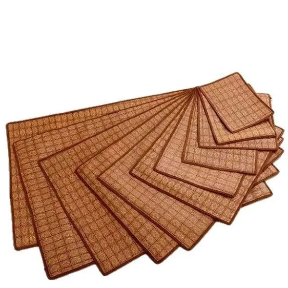 Brown rattan fibre cooling mat for dogs in various sizes from small to 3XL