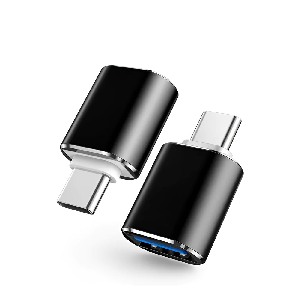 Type-C OTG adapter converter USB-C to USB-A in black silver gold colours