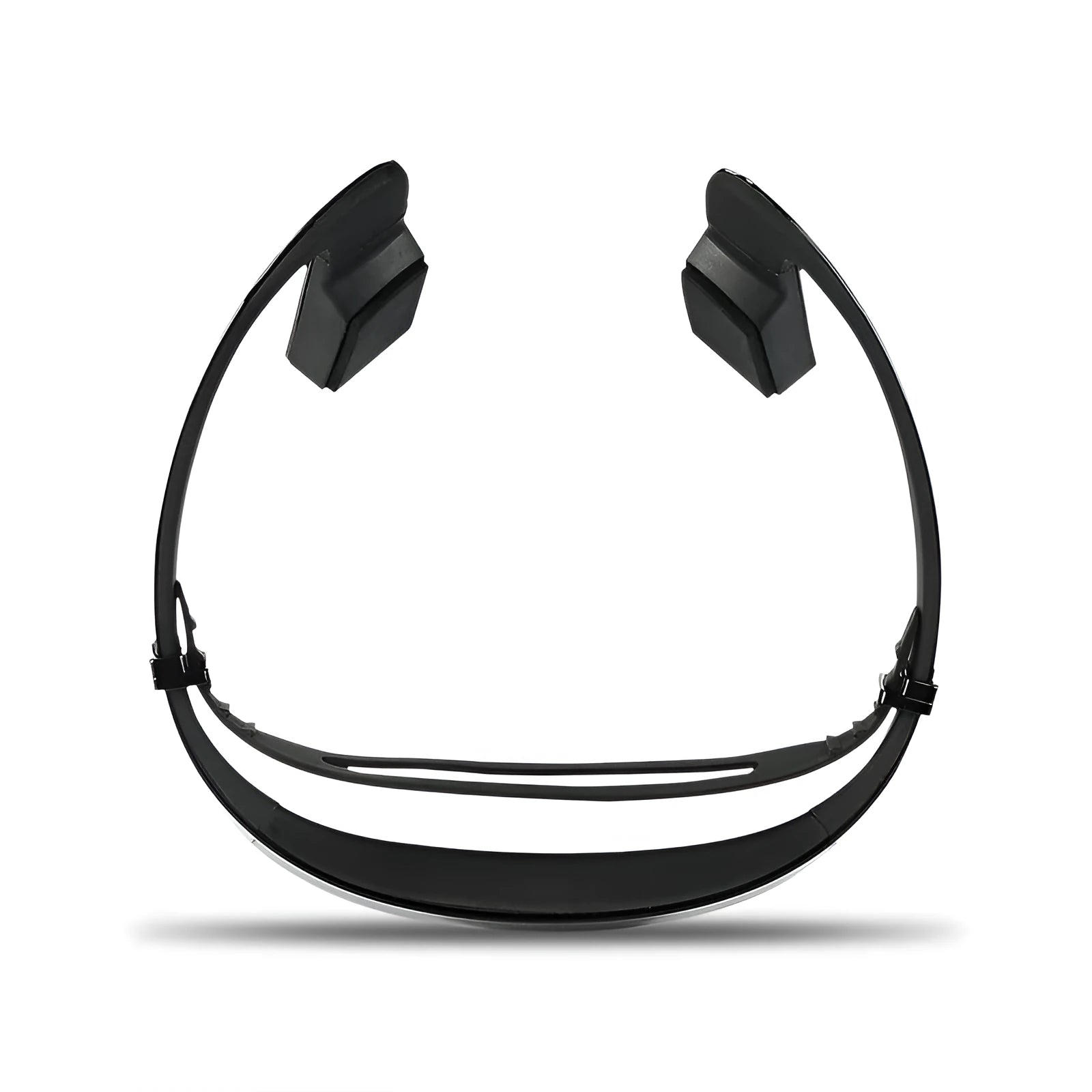 White wireless bone conduction headphones with over-ear band and Bluetooth 4.1