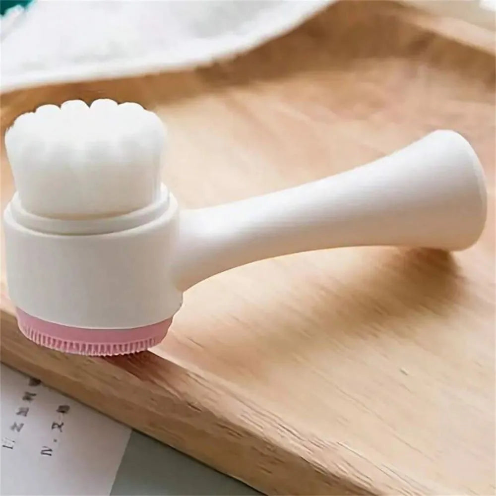 Blue pet paw brush with soft nylon bristles for grooming dogs and cats