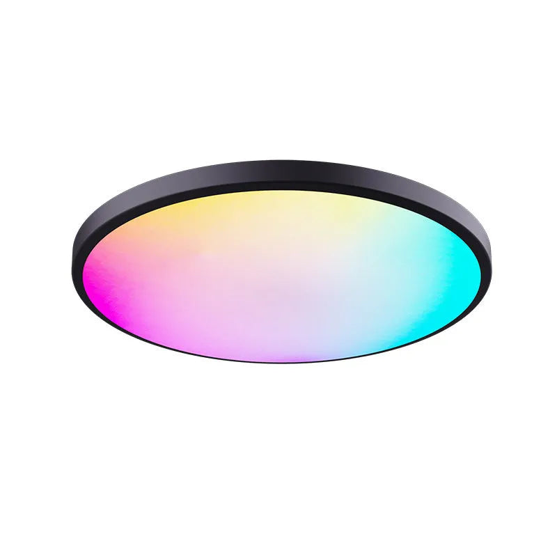 Intelligent RGBCW Bluetooth ceiling lamp in black or white with app control for colour and dimming.