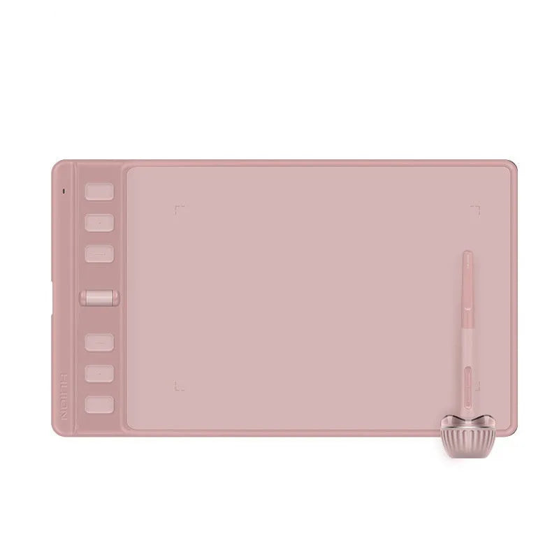 Hua Wang H641P black drawing tablet with PW110 digital pen on workspace