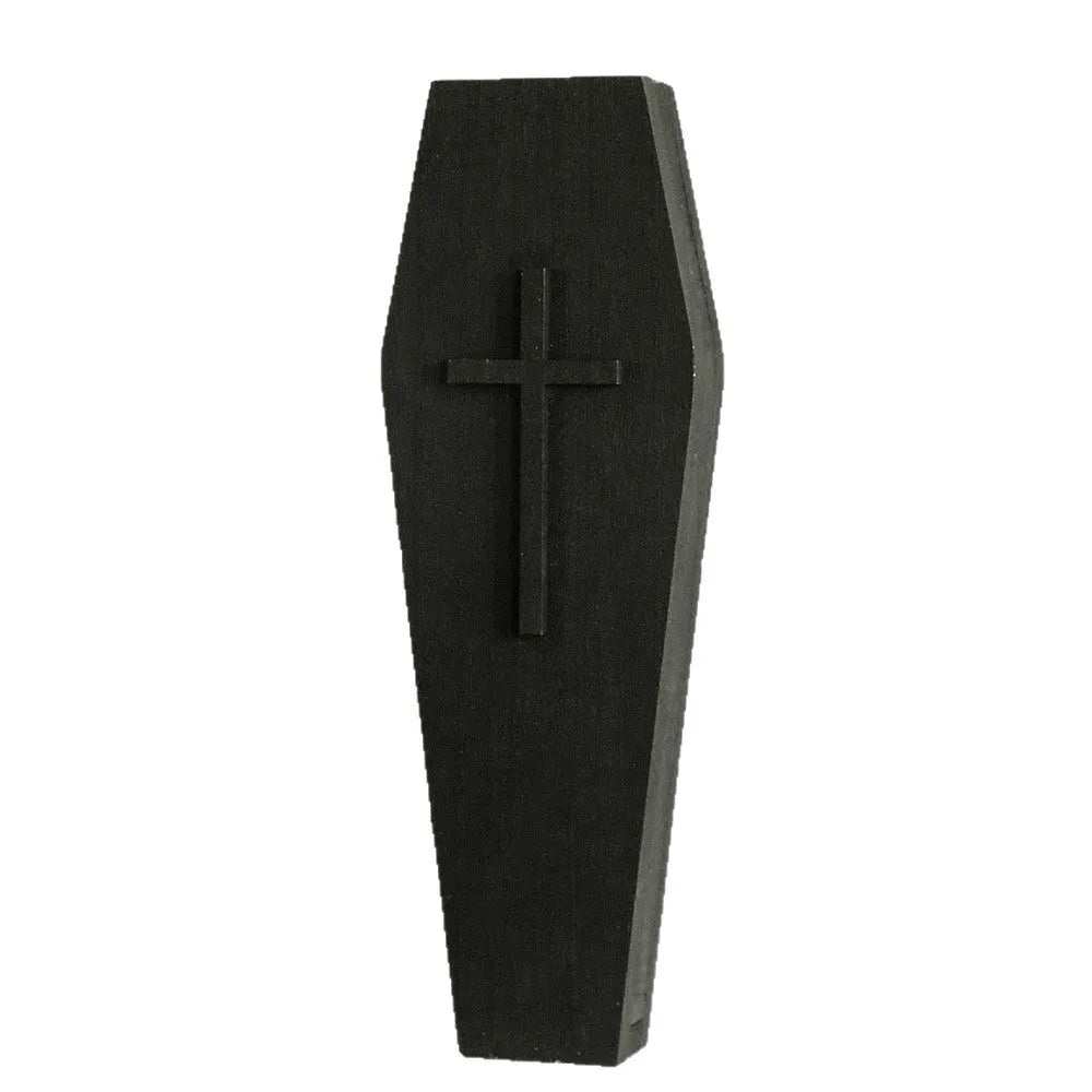 Wooden cross wall vase shelf measuring 27 by 9 centimetres in traditional design