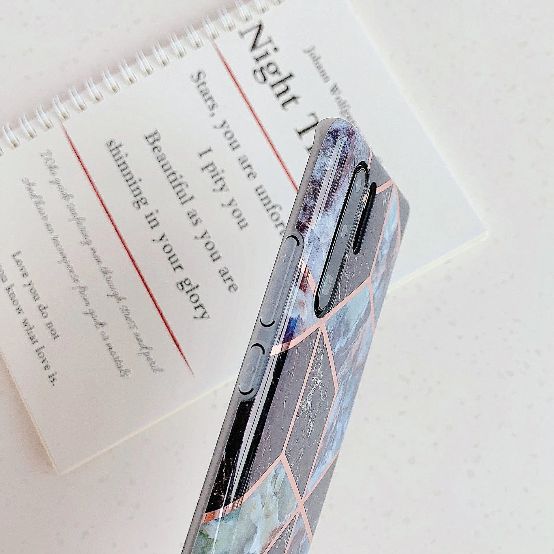 Electroplated marble Huawei phone case in TPU back cover design for Mate and P series smartphones