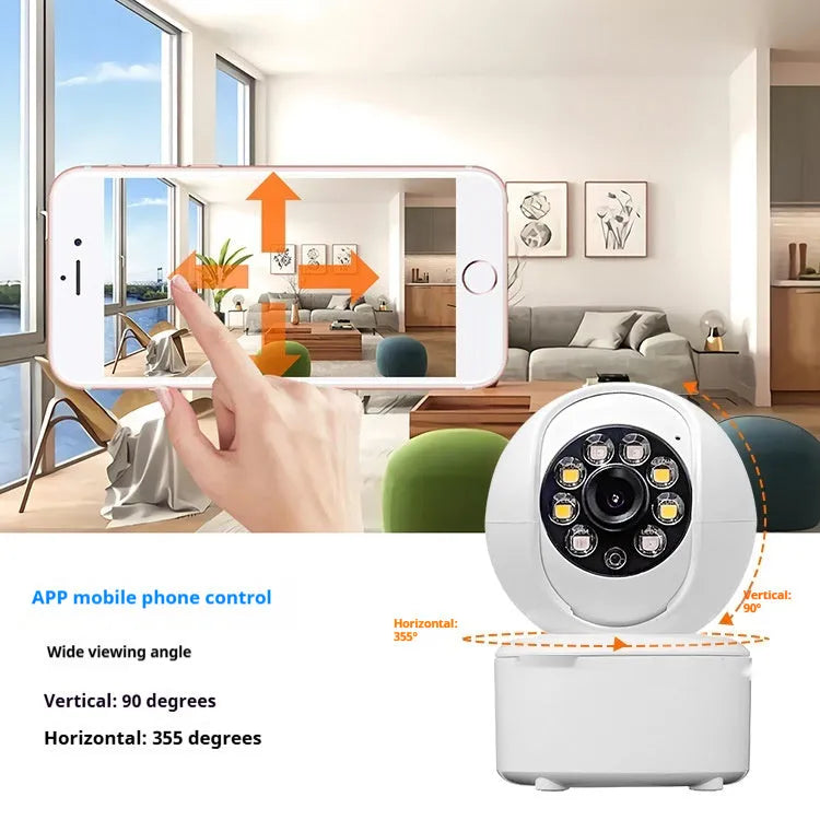 1080p Bluetooth indoor panorama camera with ceiling mount bracket and dual-light system