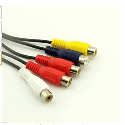 Black 3.5mm and 2.5mm to 5 RCA AV adapter cable with tinned copper wire and 18cm product length