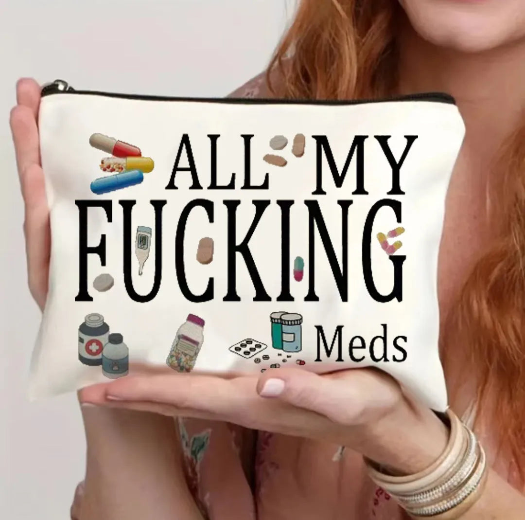 Canvas zipper polyester cosmetics bag shown in one of five available colours