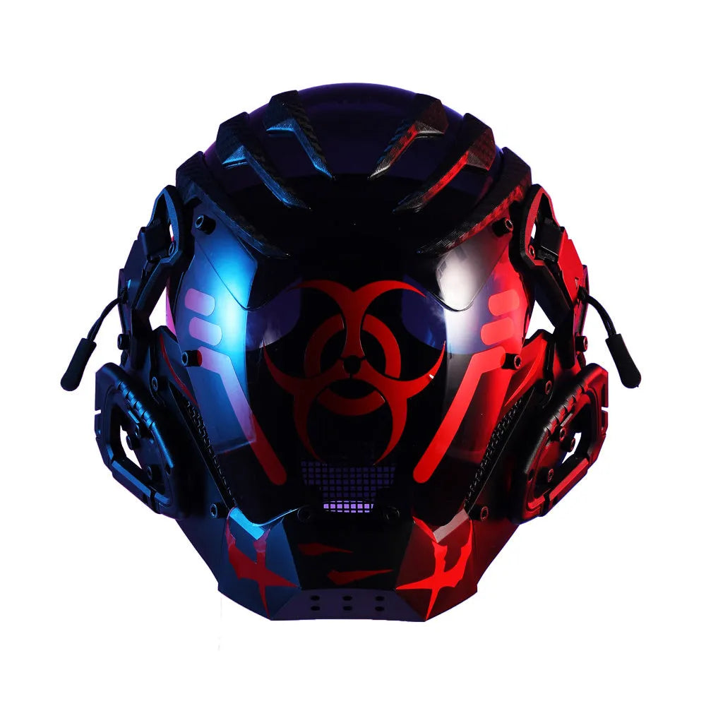 Black bioweapon tech prop mask full face helmet for costume and party use
