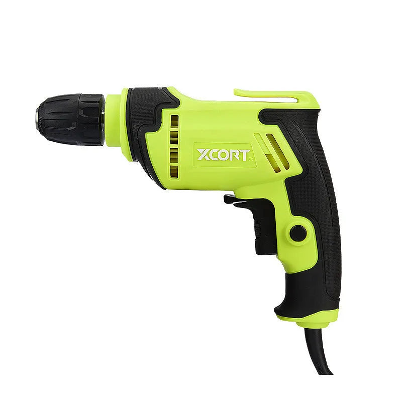 Pistol-grip electric drill with 10mm chuck and adjustable speed control
