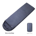 Navy blue envelope camping sleeping bag for adults with hollow cotton fibre insulation
