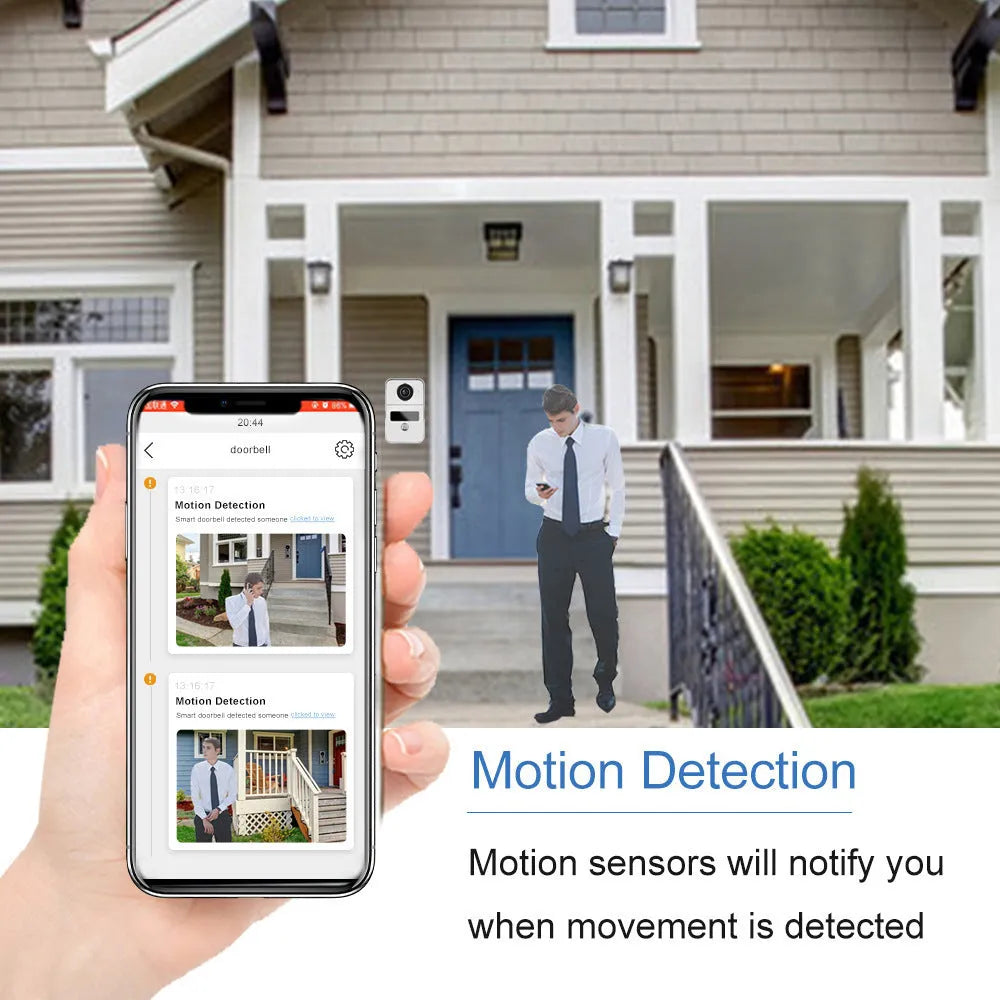 10-inch video intercom doorbell with colour HD camera and 1080P resolution for home security monitoring