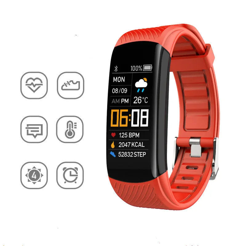 Adult sports silicone pedometer bracelet with 0.96 inch screen and TPU band in multiple colours