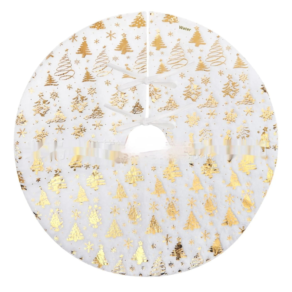 Plush Christmas tree rug with snowflake patterns in various size options