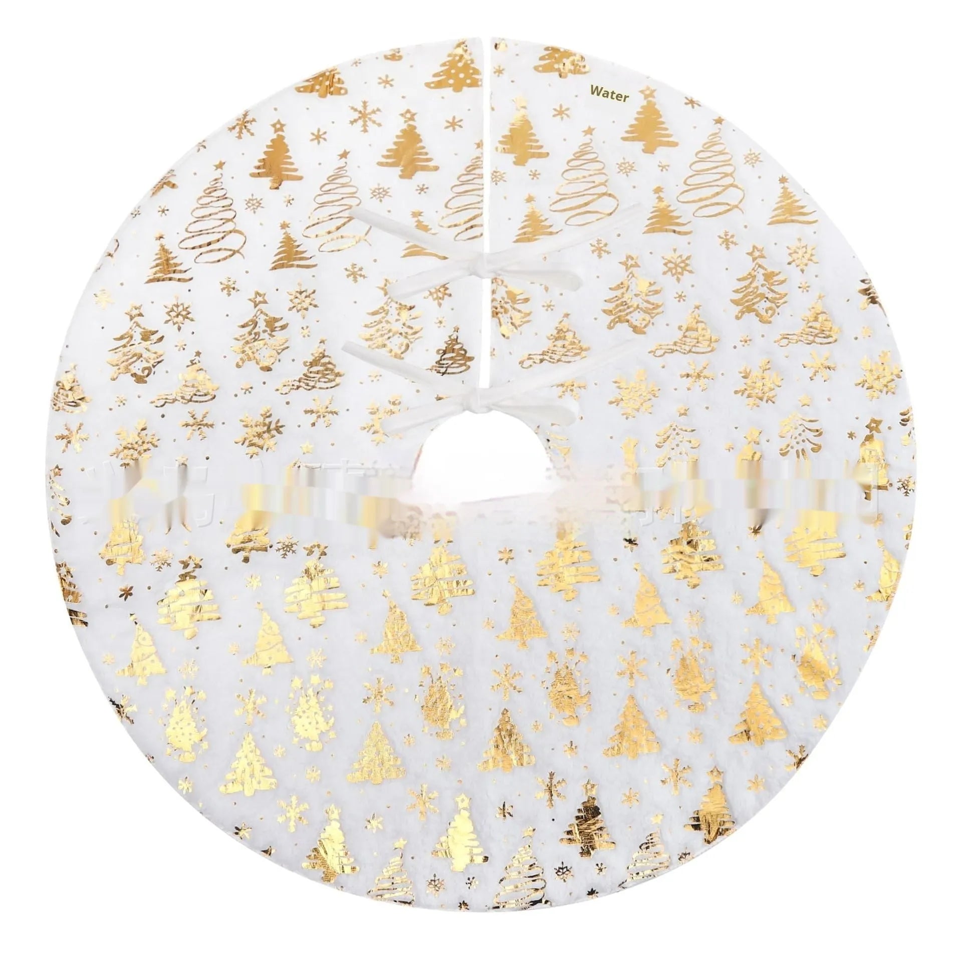 Plush Christmas tree rug with snowflake patterns in various size options